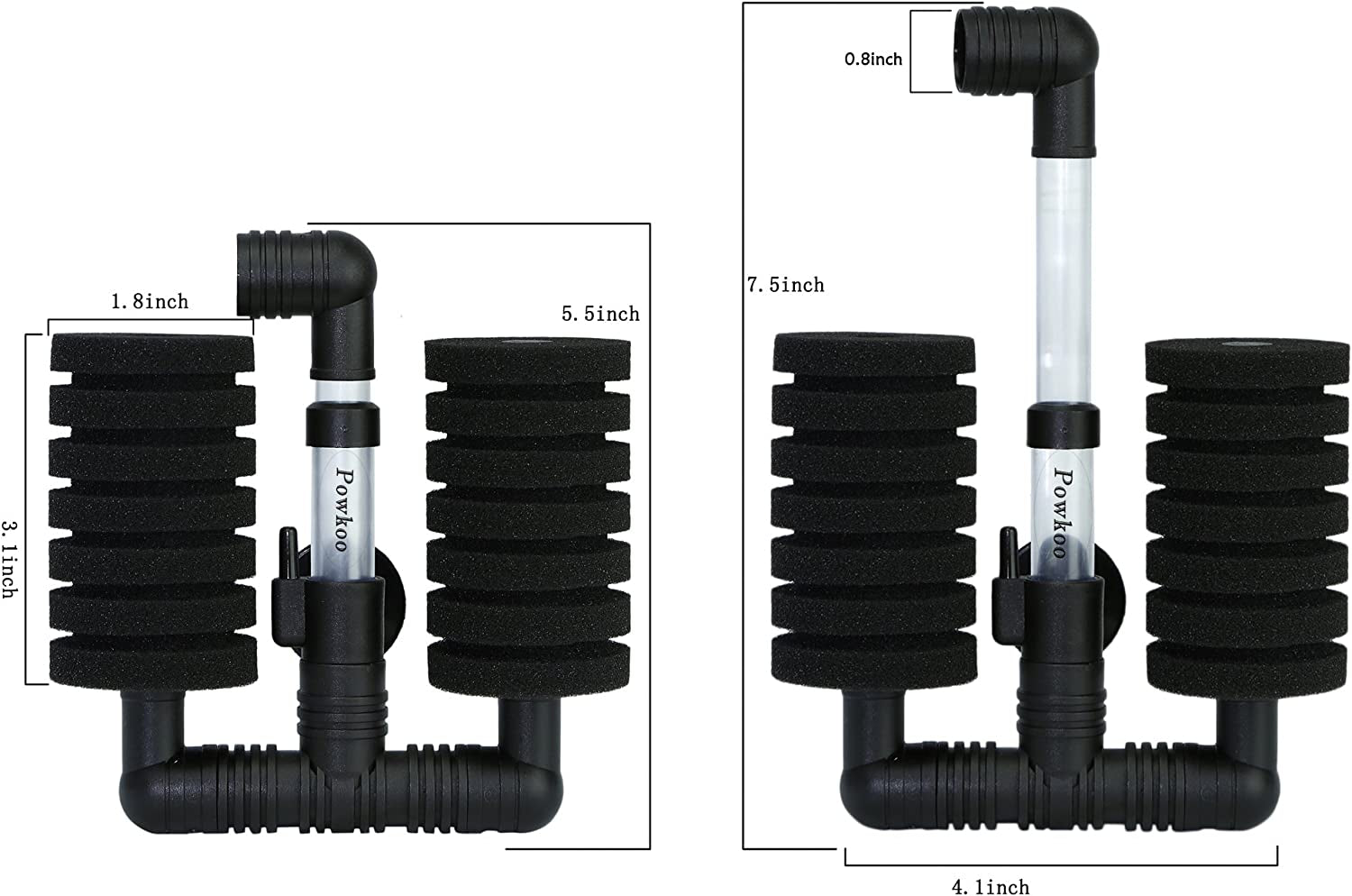 Aquarium Double Bio Sponge Filter Fish Tank Air Filter for Freshwater and Saltwater